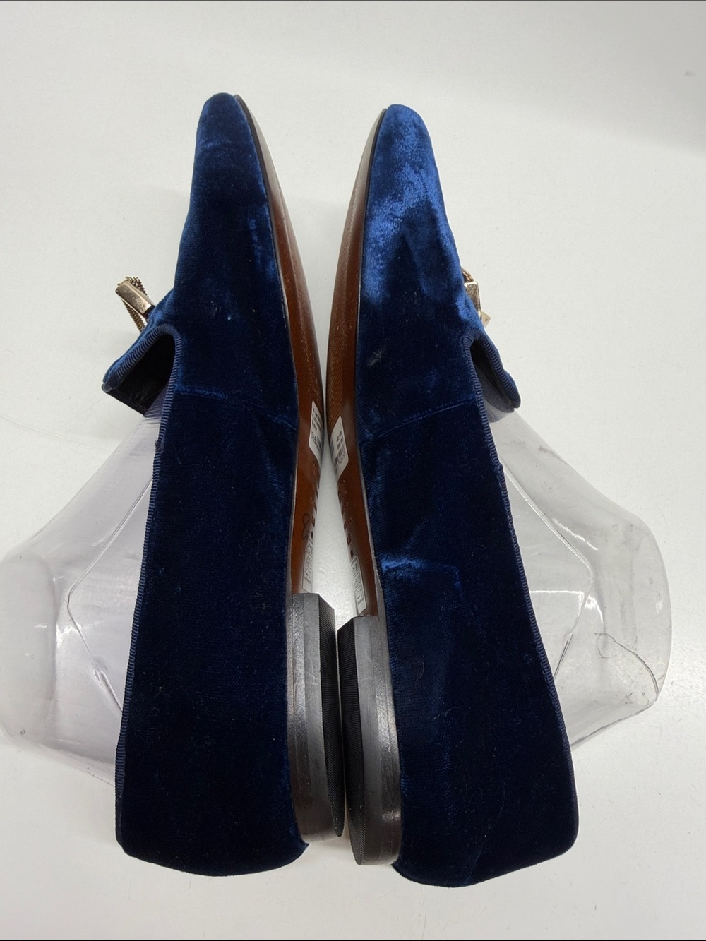 Schutz Loafers Slip On Smoking Velvet Velour Shoes Tassel Royal Blue Size 10.5 - Picture 5 of 8